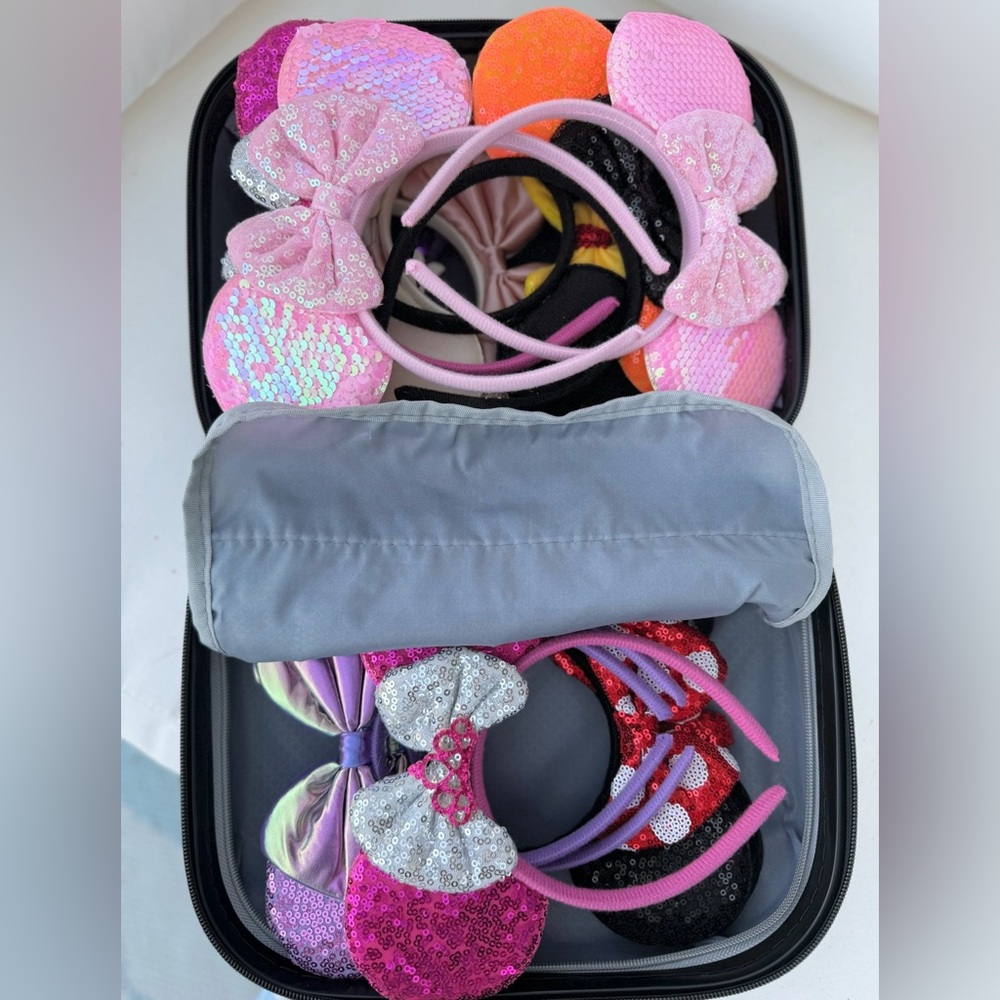 Minnie Mouse ears storage case hardshell travel bag Disney Stoney clover - Picture 3 of 3